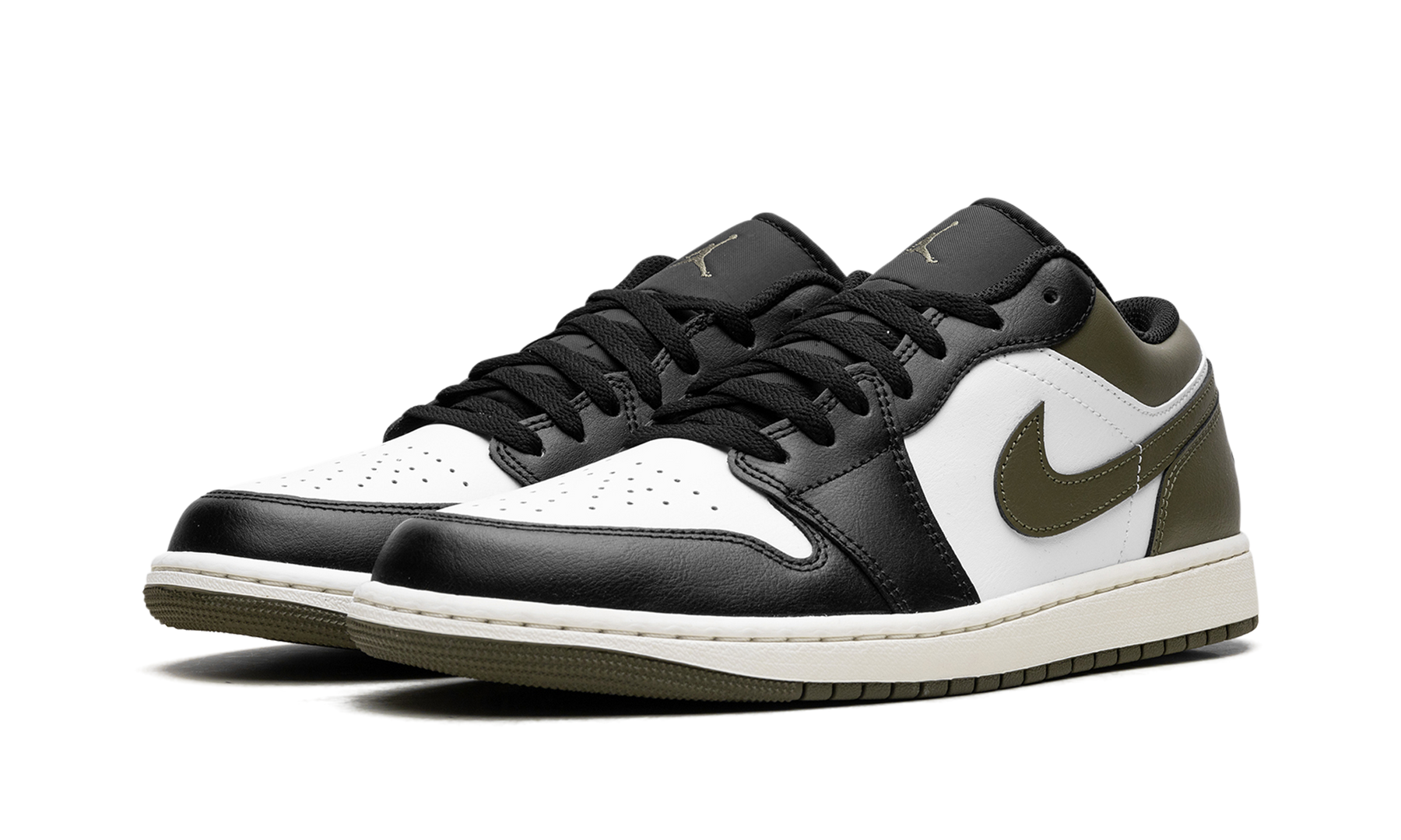 Air Jordan 1 Low Black Toe Medium Olive 553558 092