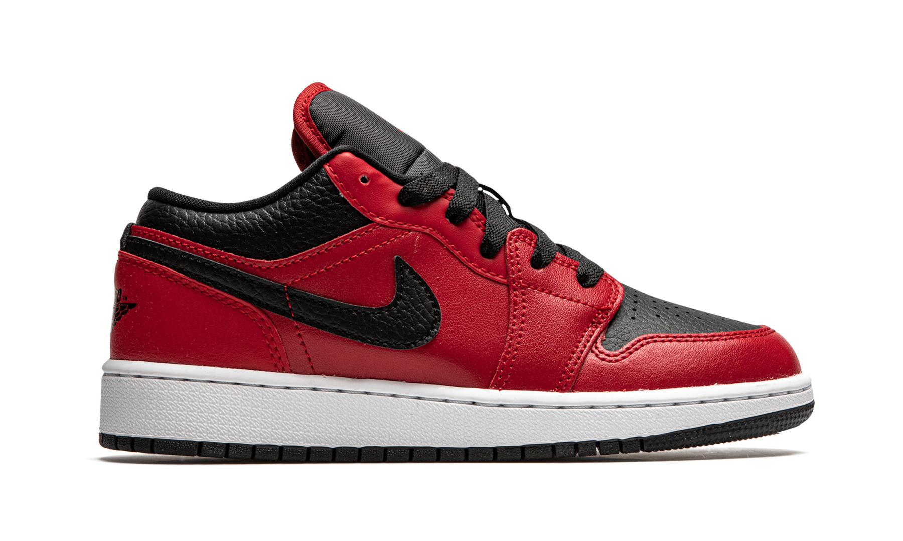 Air Jordan 1 Low GS Black Pebbled 553560 605