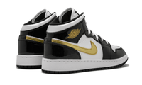 Air Jordan 1 Mid SE GS Black Gold Patent Leather BQ6931 007