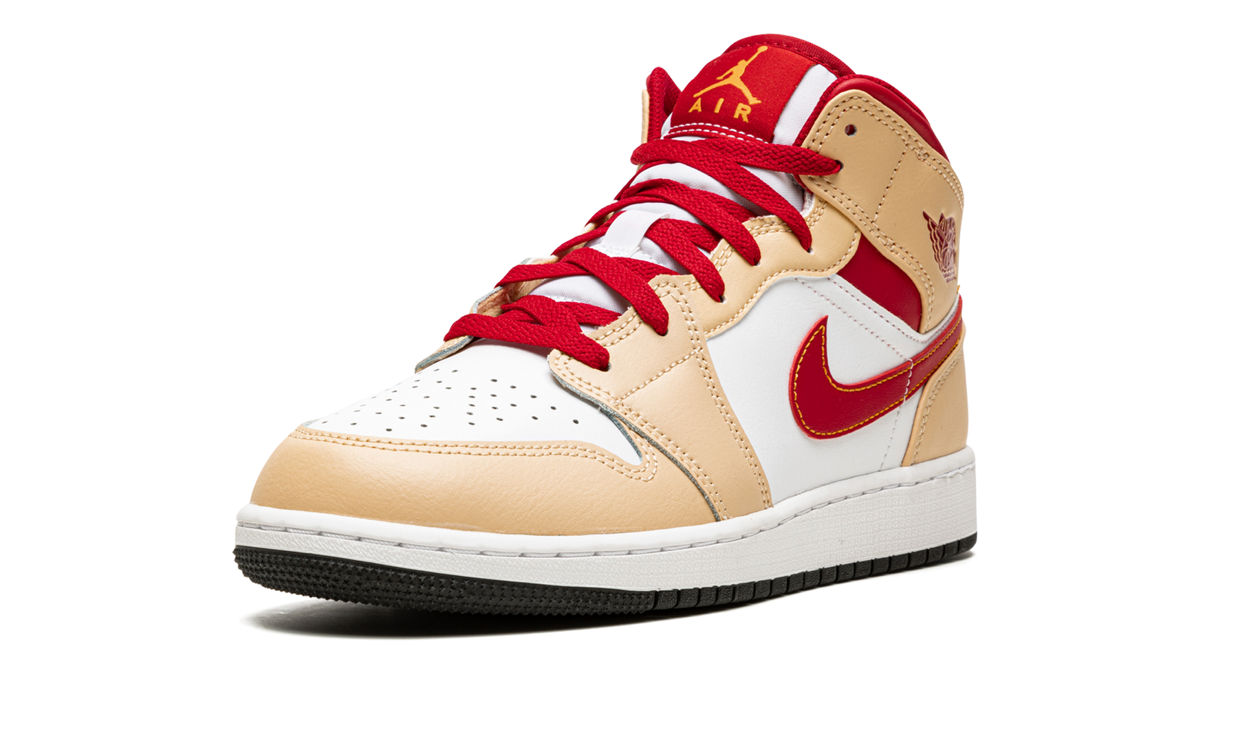 Air Jordan 1 Mid GS Beige / Red 554725 201